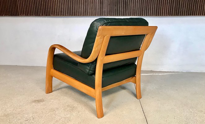 Danish Bentwood & Leather Lounge Chair from Komfort, 1970s-JP-845370