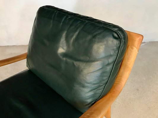 Danish Bentwood & Leather Lounge Chair from Komfort, 1970s-JP-845370