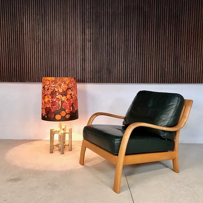 Danish Bentwood & Leather Lounge Chair from Komfort, 1970s-JP-845370