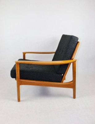 Danish Black Bouclé Lounge Chair, 1970s-UJQ-1790905