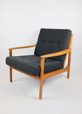 Danish Black Bouclé Lounge Chair, 1970s-UJQ-1790905