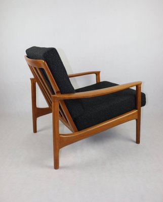 Danish Black Bouclé Lounge Chair, 1970s-UJQ-1790905