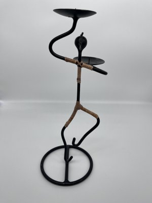 Danish Black Iron Candleholder-AVC-1251568