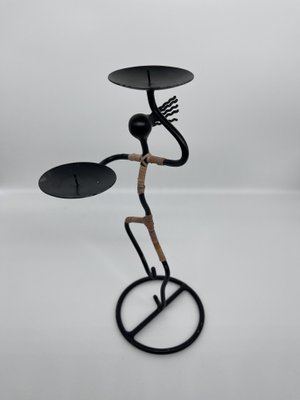 Danish Black Iron Candleholder-AVC-1251568