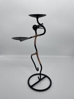 Danish Black Iron Candleholder-AVC-1251568