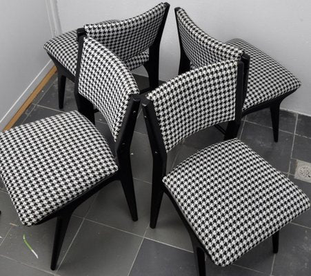 Danish Black Lacquered Chairs, 1960s, Set of 4-ROJ-797404