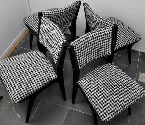 Danish Black Lacquered Chairs, 1960s, Set of 4-ROJ-797404