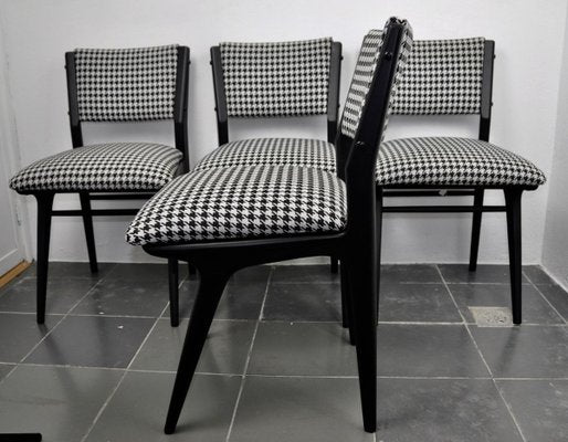 Danish Black Lacquered Chairs, 1960s, Set of 4-ROJ-797404