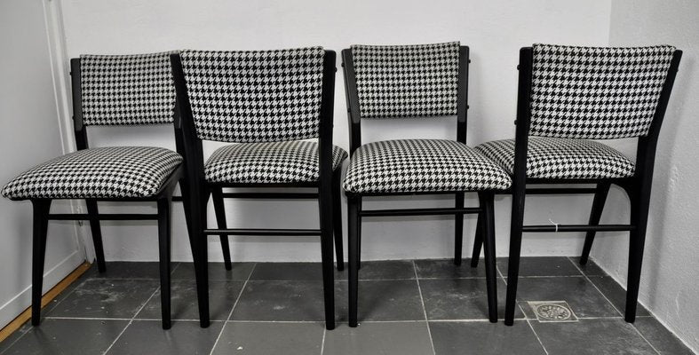 Danish Black Lacquered Chairs, 1960s, Set of 4-ROJ-797404