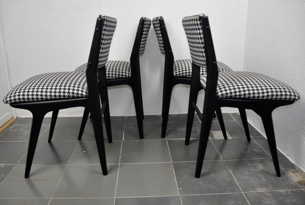 Danish Black Lacquered Chairs, 1960s, Set of 4-ROJ-797404