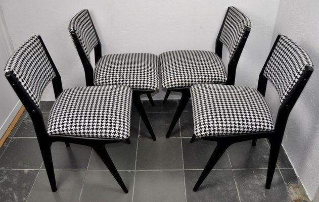 Danish Black Lacquered Chairs, 1960s, Set of 4-ROJ-797404