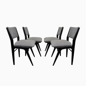 Danish Black Lacquered Chairs, 1960s, Set of 4-ROJ-797404