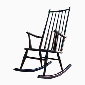 Danish Black Rocking Chair, 1950s-WSA-831218