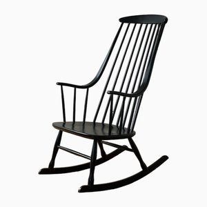 Danish Black Rocking Chair, 1950s-WSA-1723506