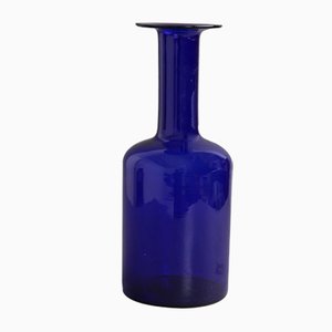 Danish Blue Glass Vase by Otto Bauer for Kastrup Glasværk, 1959-DQ-1422721