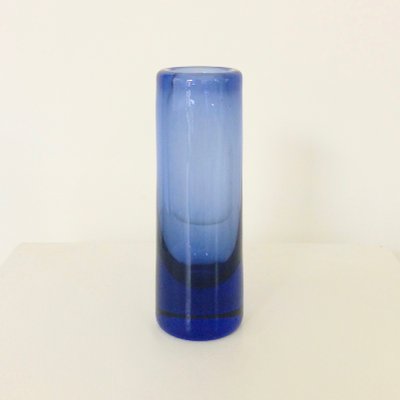 Danish Blue Glass Vase by Per Lütken for Holmegaard, 1950-EW-1175321