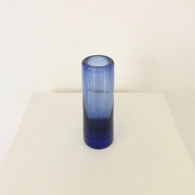 Danish Blue Glass Vase by Per Lütken for Holmegaard, 1950-EW-1175321