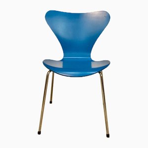 Danish Blue Series 7 3107 Stackable Dining or Desk Chair by Arne Jacobsen for Fritz Hansen, 1955-JP-949112