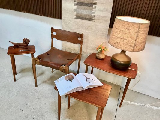 Danish Boat-Shaped Teak Nesting Side Tables, 1960s, Set of 3-JP-971325