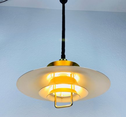 Danish Brass and Metal Pendant Lamp, 1960s-PUK-931378