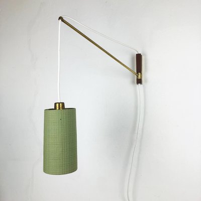 Danish Brass and Teak Wall Light, Denmark, 1960s-QZ-1149908