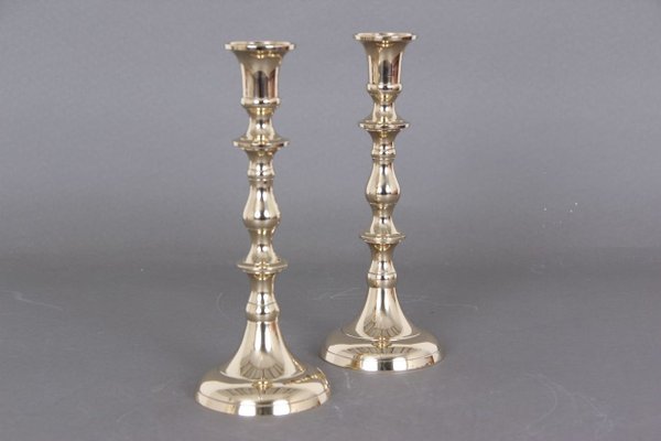 Danish Brass Candleholders, 1950s, Set of 2-DQ-623607