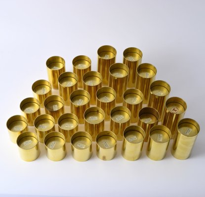 Danish Brass Cylinder Candle Holders, 1970s, Set of 29-IXK-1327861