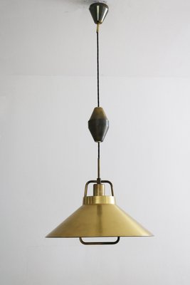 Danish Brass Hanging Lamp by Fritz Schlegel for Lyfa, 1960s-FJP-2028920