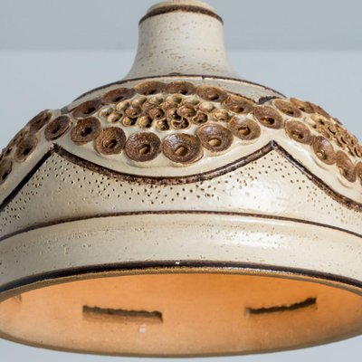 Danish Brown Beige Ceramic Pendant, 1970-VDW-1739991