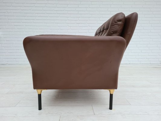 Danish Brown Leather Sofa, 1970s-TMW-810297