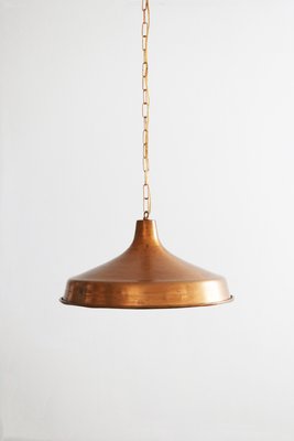 Danish Brutalist Hand-Hammered Copper Pendant Lamp from ES Horn Aalestrup, 1960s-FJP-2028260