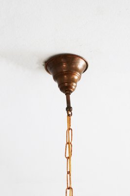 Danish Brutalist Hand-Hammered Copper Pendant Lamp from ES Horn Aalestrup, 1960s-FJP-2028260