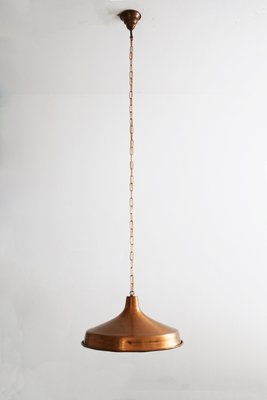 Danish Brutalist Hand-Hammered Copper Pendant Lamp from ES Horn Aalestrup, 1960s-FJP-2028260