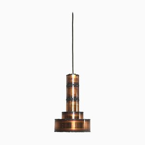 Danish Brutalist Metal Hanging Light by Sven Aage Holm Sorensen, 1960s-QZ-1057643