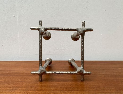 Danish Brutalist Sculptural Cast Aluminum Candleholder-UAH-1332176