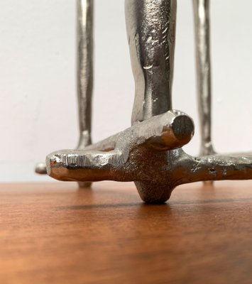 Danish Brutalist Sculptural Cast Aluminum Candleholder-UAH-1332176