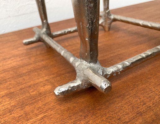 Danish Brutalist Sculptural Cast Aluminum Candleholder-UAH-1332176