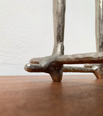 Danish Brutalist Sculptural Cast Aluminum Candleholder-UAH-1332176