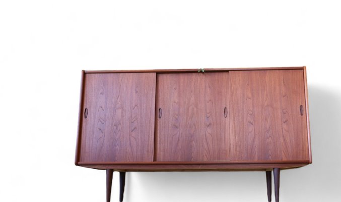 Danish Cabinet in Teak with Bar and Sliding Doors, 1960s-BPJ-2021741