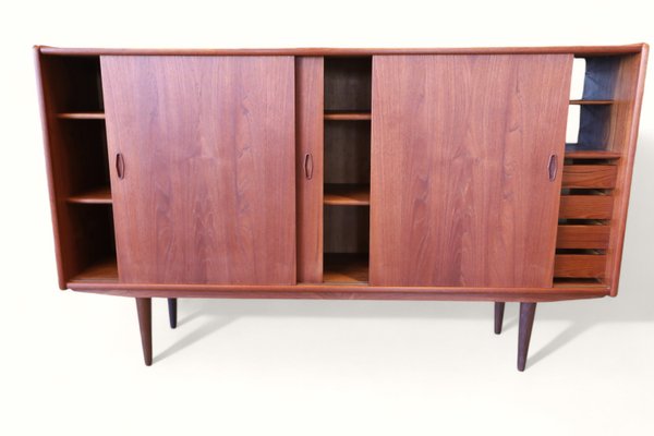 Danish Cabinet in Teak with Bar and Sliding Doors, 1960s-BPJ-2021741