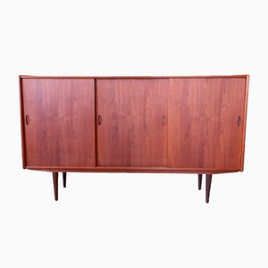 Danish Cabinet in Teak with Bar and Sliding Doors, 1960s-BPJ-2021741