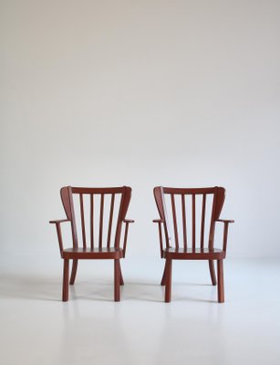 Danish Canada Armchairs in Stained Beech by Fritz Hansen, Set of 2, 1940s-WRF-1225884