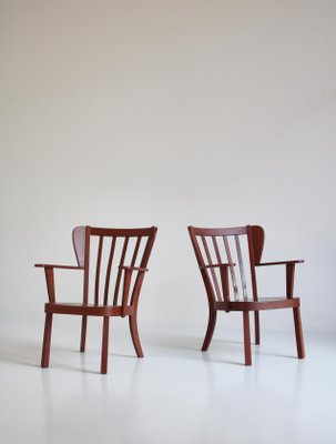 Danish Canada Armchairs in Stained Beech by Fritz Hansen, Set of 2, 1940s-WRF-1225884