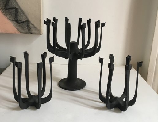 Danish Candleholders by Gunnar Cyren for Dansk, 1960, Set of 3-RDZ-934576