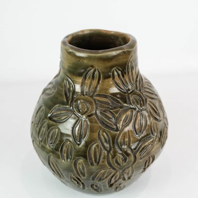 Danish Ceramic Vase with Dark Glaze, 1960s-UY-1000729