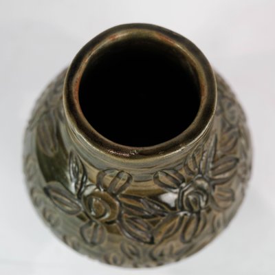 Danish Ceramic Vase with Dark Glaze, 1960s-UY-1000729