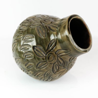 Danish Ceramic Vase with Dark Glaze, 1960s-UY-1000729