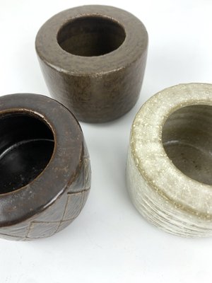 Danish Ceramic Vases Palshus by Per & Annelise Linnemann-Schmidt for Palshus, 1960s, Set of 3-ZM-1733829