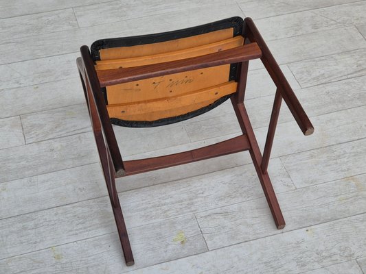 Danish Chair in Teak Wood, Eco Leather & Bent Teak Wood, 1960s-TMW-2032501