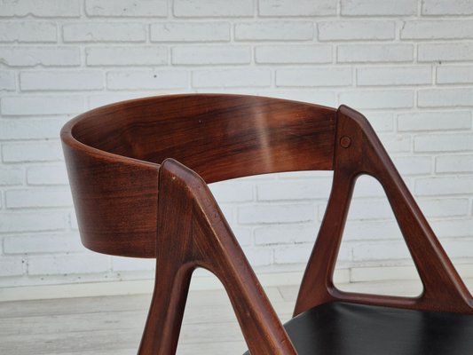 Danish Chair in Teak Wood, Eco Leather & Bent Teak Wood, 1960s-TMW-2032501